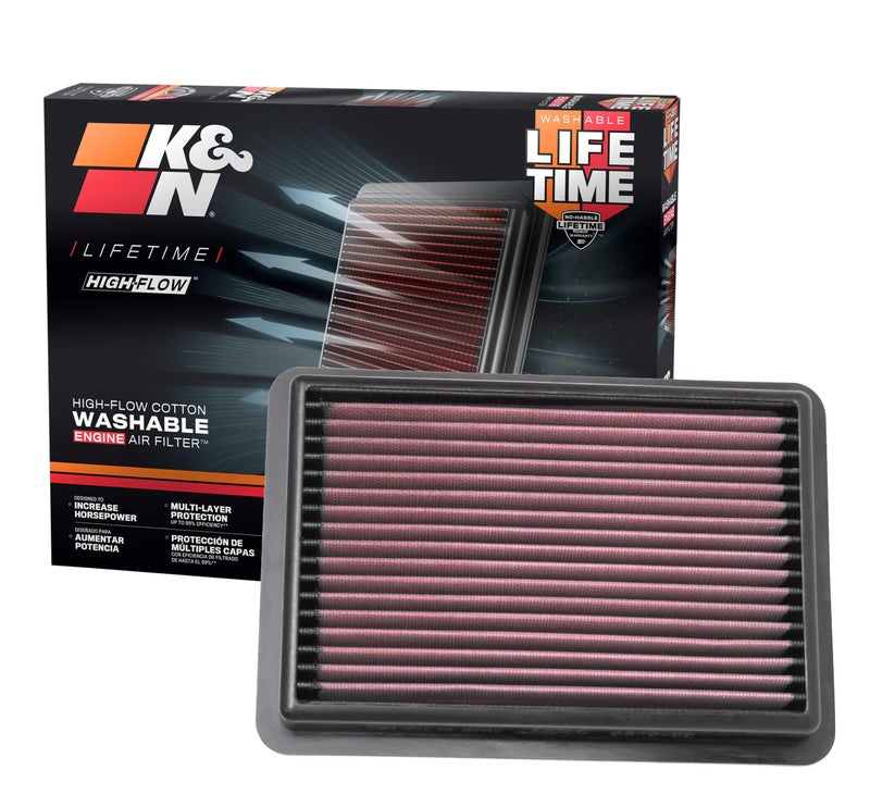 K&N High-Flow Original Lifetime Engine Air Filter: Increase Power: Premium, Washable: Compatible with 2019-2025 MAZDA: 3, CX-30, CX-50, 33-5096 - Image 1